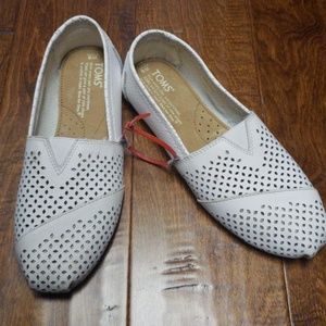 TOMS Whire Perforated Slip Ons